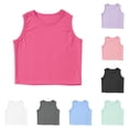 thumbnail image 1 of Girls Tank Tops Athletic Tank Ribbed Knit High Neck Crop Tops for Gym Yoga Net Camisole 14-15 Years, 1 of 5