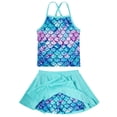 thumbnail image 1 of Lanbubble Girls Tankini Swimsuits Set Criss-Cross 2-Piece Bathing Suits Beach Swimwear 7-8 Years, 1 of 10