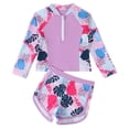 thumbnail image 1 of Girls Tankini Swimsuit Girls Rash Guard Swimsuit 2 Piece Long Sleeve Bathing Suit Half-Zip Swimwear UPF 50+ Sun Protection Swimsuit 9-16Y, 1 of 8