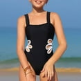 thumbnail image 1 of Girls Tankini Swimsuit Girls Swimsuit One Piece Swimsuits Ribbed Kids Bathing Suit for Girls Color Block Ruched Adjustable Strap Pad Swimwear, 1 of 7