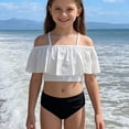 thumbnail image 1 of Girls' Tankini Swimsuit Stylish Two Tone for Teens and Juniors High Waist Bikini with Adjustable Ties Swimwear for Youth Swimming Pool Beach, 1 of 8
