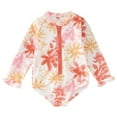 thumbnail image 1 of Girls Tankini Swimsuit Summer Long Sleeve Floral Prints 1 Piece Swimwear Beach Onesie Bikini Kids Bathing Suits Girls,Size 12 Months-18 Months, 1 of 7