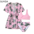 thumbnail image 1 of Girls Tankini Swimsuits 10-12 Cut Out Bikini Set Spaghetti Strap Tankini Set 3pcs Allover Printed Girls Bathing Suits Size 7-8, 1 of 1