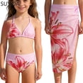 thumbnail image 1 of Girls Tankini Swimsuits 10/12 Rash Guard Bikinis for Drawstring Tankini 3 Piece Hawaiian Beach Skirt Cute Ruched Bathing Suit, 1 of 7