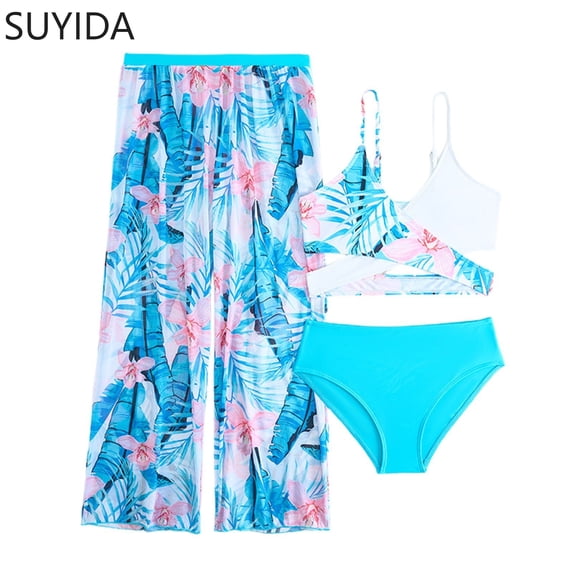 Girls Tankini Swimsuits with Shorts 10-12 Cutout Bikinis for Teens Adjustable Straps Tankini with Shorts 3 Pieces Contrast Trim Girls Bathing Suit size 6