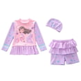 thumbnail image 1 of Girls Tankini Swimsuits Size 12 Ribbed Bikini Sets for Girls Adjustable Straps Tankini with Shorts 3-Piece Cute Pattern Print Girls Bathing Suits Size 7-8, 1 of 2