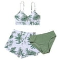 thumbnail image 1 of Girls Tankini Swimsuits Size 14-16 Ribbed Modest Bikini Tie-Straps Tankini with Shorts 3 Pieces Ruched Color Block Girls Bathing Suit&nbsp;size 12, 1 of 5