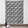thumbnail image 1 of Girls Tapestry, Tattoo Style Young Woman Portrait with Luxuriant Hair Female Fashion Concept, Wall Hanging for Bedroom Living Room Dorm Decor, 40W X 60L Inches, Black and White, by Ambesonne, 1 of 2