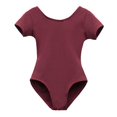 thumbnail image 1 of Girls' Team Basics Short Sleeve Leotard Maroon (size2-4 ), 1 of 6