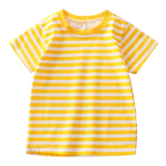 Girls Tee Shirts Striped Crewneck Short Sleeve Casual Summer Tshirts Birthday Shirt Boy for Tenn Girls 4-5 Years