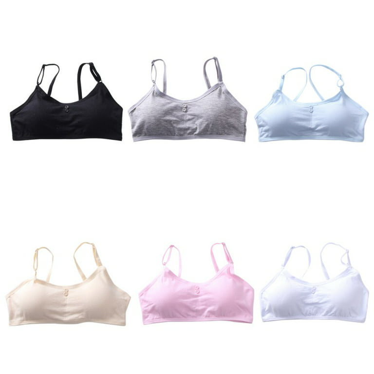 Girls Teens Underwear Cotton Training Bra Lingerie Breathable Bras Pack of  6,8-16T