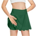 thumbnail image 1 of Girls Tennis Athletic Skirts Summer High Waist Golf Skorts Scalloped Workout Mini Skirts Running Gym Shorts Size 4, 1 of 7