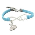 thumbnail image 1 of Girls Tennis Bracelet - Infinity Love Tennis Racket Charm Bracelet, Tennis Jewelry, Gift for Tennis Players and Teams (Blue), 1 of 5