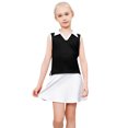 thumbnail image 1 of Girls Tennis Golf Outfit Sleeveless Polo V Neck Tank Top and Skorts Sets Sport Skirt with Pockets, 1 of 2