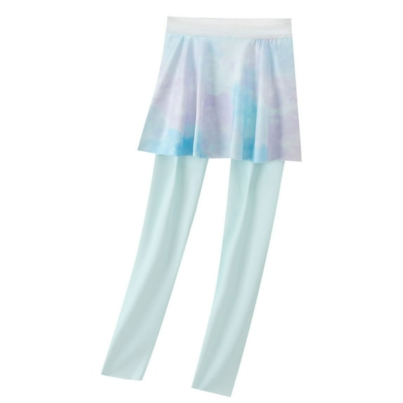 Girls Tennis Skirt with Leggings Kids Tie Dye Stretch High Waist Athletic Skort Yoga Golf Clothes with Pockets