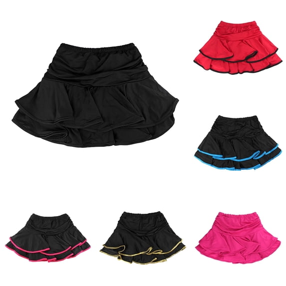Girls Tennis Skirts with Lining Shorts A-Line Athletic Skort Quick Dry Cute Skirts for Kids Girls 5-6 Years