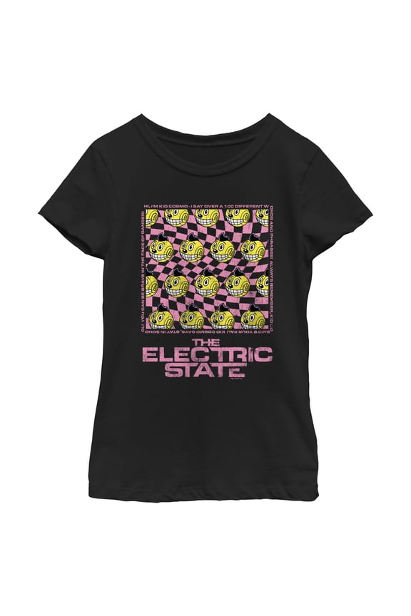 Girls The Electric State Checkered Cosmo T Shirt