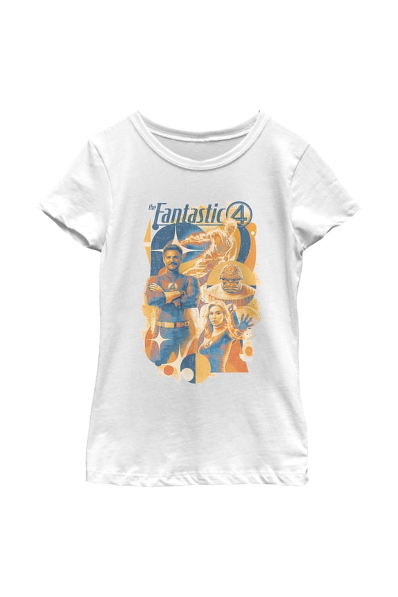 Girls The Fantastic Four: First Steps Retro Artwork T Shirt