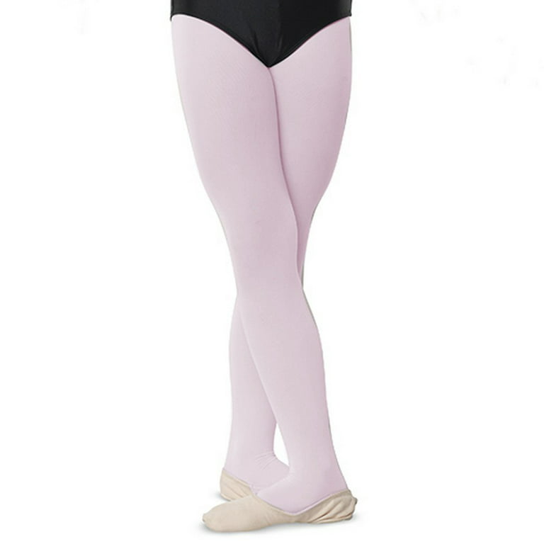 Girls Theatrical Pink Comfortable Dance Nylon Stretch Tights 6X-14 