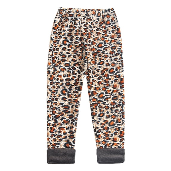 Girls Thermal Leggings for Cold Weather with Cute Heart Leopard Print Designs Soft Lined Base Layer Tights for Girls Winter Outdoor Activities and Everyday Wear