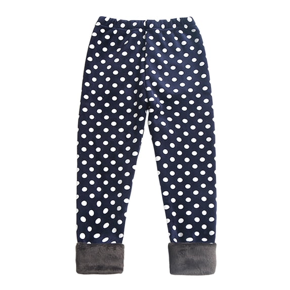 Girls Thermal Leggings Winter Base Layer Pants With Heart Leopard Print Soft Warm Lined For Cold Weather Outdoor