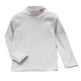 thumbnail image 1 of Girls Thermal Long Sleeve Double Layered Lined Half Turtleneck Winter Warm Base Layer Top For Toddler Kids 9-10 Years Light Gray, 1 of 3