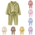 thumbnail image 1 of Girls Thermal Pajama Soft Double Velvet Long Sleeve Two Piece Outfit Cozy Winter for Toddlers and Kids with Lapel Collar Baby Girl Is Here 13-14 Years, 1 of 3