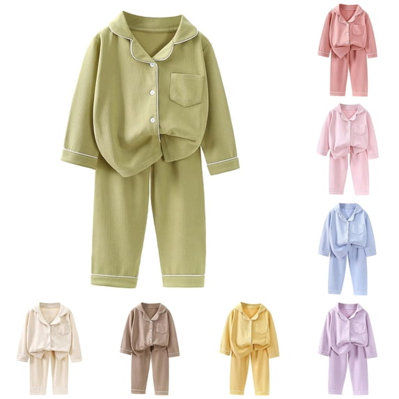 Girls Thermal Pajama Soft Double Velvet Long Sleeve Two Piece Outfit Cozy Winter for Toddlers and Kids with Lapel Collar Baby Girl Is Here 13-14 Years