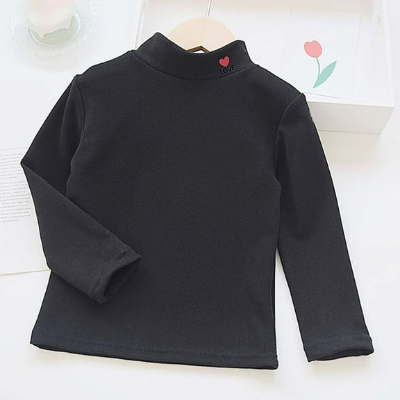 Girls Thermal Shirt Black Girls Long Sleeve Undershirt Turtleneck Shirt Casual Basic Tees Fall Clothes Girls Outfit 8-9 Years