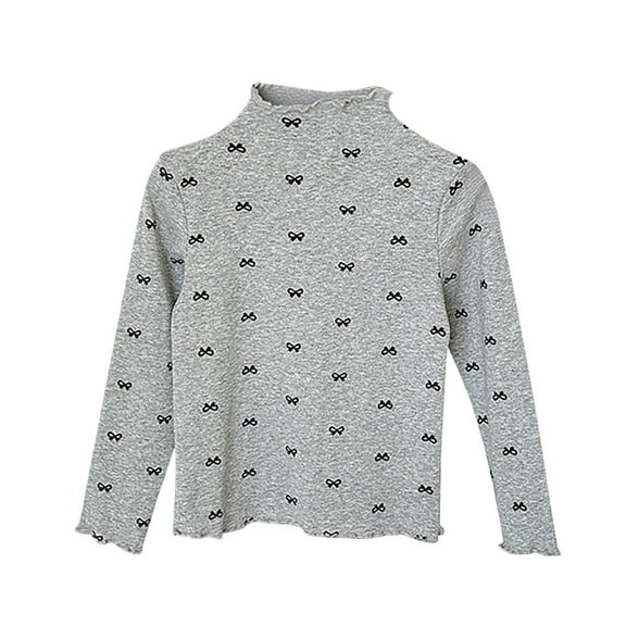 Girls Thermal Shirt Graphic Long Sleeve Toddler Shirt Girls Turtleneck Basic Tees Fall Tops Girls Outfit 6-7 Years