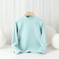thumbnail image 1 of Girls Thermal Shirt Light Blue Long Sleeve Shirt Girls Turtleneck Shirt Basic Tops Boys Fall Shirts Girl Top 7-8 Years, 1 of 2