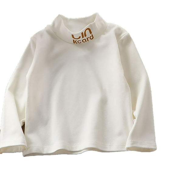 Girls Thermal Shirt White Long Sleeve Shirt Girls Turtleneck Shirt Basic Tops Boys Fall Shirts Boys Size 4-5 Years Clothes