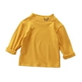 thumbnail image 1 of Girls Thermal Shirt Yellow Girls Long Sleeve Undershirt Girls Turtle Neck Basic Tops Fall Tops Girls Clothing Size 7-8 Years, 1 of 9