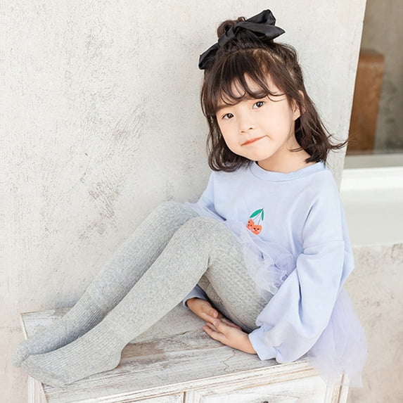 Girls Thick Cable Knit Tights Non- Cotton Footed Leggings Uniform Socks Pantyhose Warm Thick Winter Stockings School Tights for Birthday Gifts