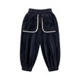 thumbnail image 1 of Girls Thick Fleece Pants Baggy Elastic Waist Casual Warm Kids Winter Pants Black 6 T, 1 of 7