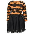 thumbnail image 1 of Girls Tie Dye Fall Halloween Tutu Dress with Bow (5Y, Orange), 1 of 5