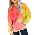 thumbnail image 1 of Girls Tie Dye Fleece Sweatshirt Y2k Aesthetic Gradient Hoodie Kids Casual Comfy Loose Pullover Fall Winter Trendy Outfits, 1 of 7