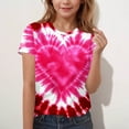 thumbnail image 1 of Girls Tie Dye Heart Graphic T-Shirt Short Sleeve Casual Top Soft Stretch Youth Sizes 110-170 Multicolor,Size 7-8 T, 1 of 5