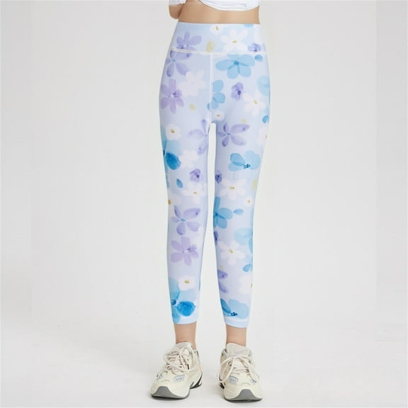 Girls Tie Dye Leggings High Stretch Athletic Pants For Everyday Wear Comfortable Sports Yoga Pants For Toddler Kids And Teens Soft Breathable Fabric Loose Fit Girls Pants Light Blue 7-8 Years