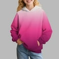 thumbnail image 1 of Girls Tie Dye Sweatshirts Loose Casual Hoodies Long Sleeve Pullover Hooded Tops With Pockets Hot Pink 5-6 Years, 1 of 6