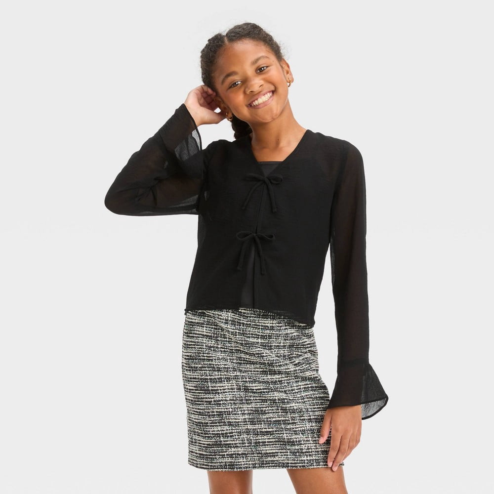 tie front chiffon top