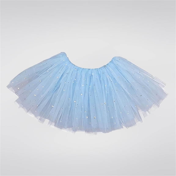 Girls Tiered Skirt Holiday Girl Mesh Tutus Skirt Sparkly Layered Tulles Skirt Princess Birthday A-Line Dance Skirt Light Blue 3Y
