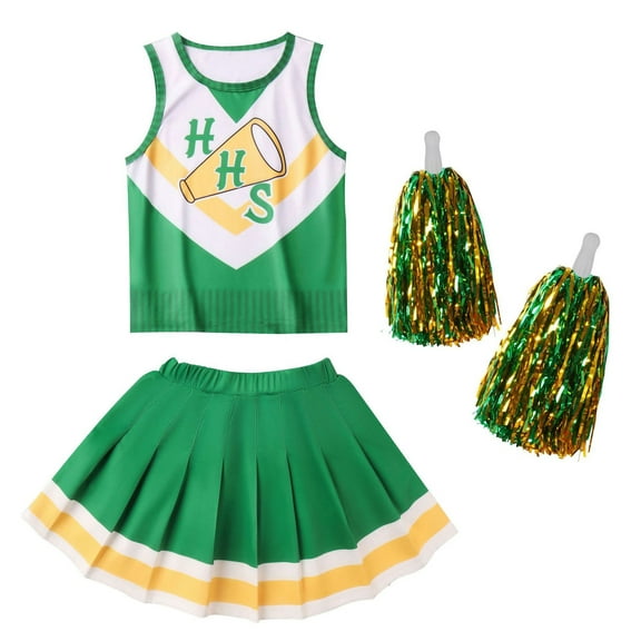 Girls Tigers Cheerleading Costume Outfit Halloween Cosplay Set