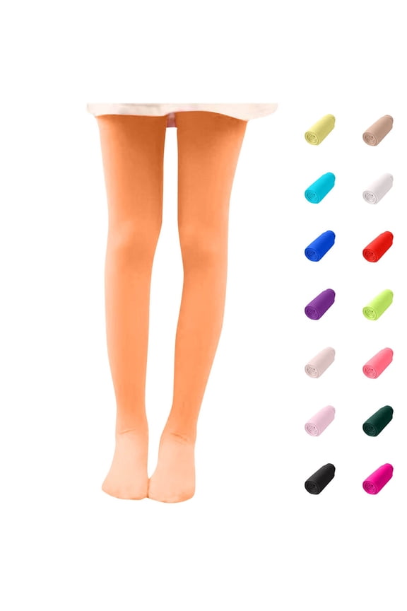 Girls Tights, Child's Summer Solid Dance Bottom Long Pants Soft Cute Full Length Tights for 3-12 Years, Velvet High Stretch Leggings for Performances