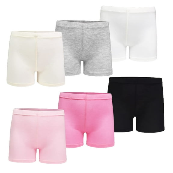 SkiBeaut Girls Shorts, 6 Pack Lace Shorts Breathable Safety Pants for Dance Bike- 6 Colors for Toddler Girl Underwear