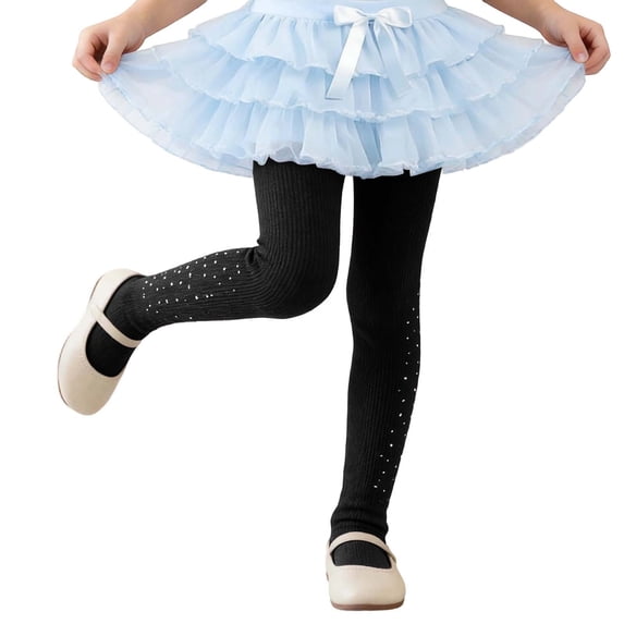 Girls' Tights Solid Color Ballet Tights Toddler Soft Footed Dance Tights for Kids 6M-12Y