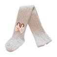 thumbnail image 1 of Girls Tights Toddler Cable Knit Cotton Footed Seamless Dance Ballet Baby Girls' Leggings Gray 4-5 Years, 1 of 3