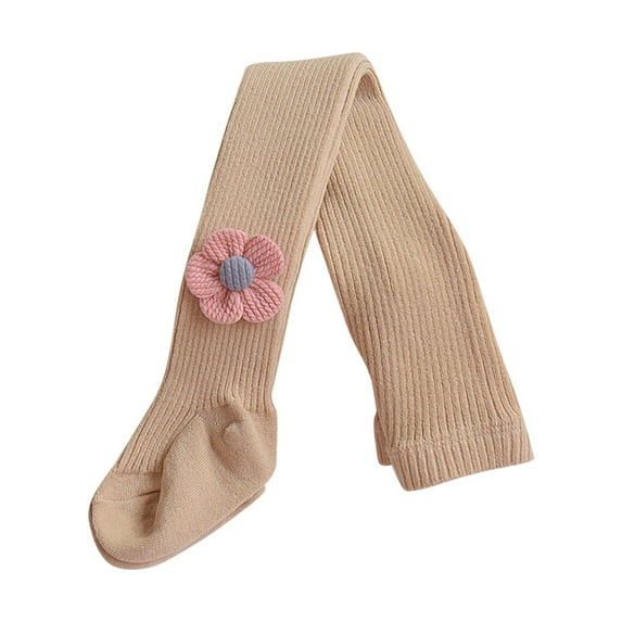 Girls Tights Toddler Cable Knit Cotton Footed Seamless Dance Ballet Baby Girls' Leggings Khaki 4-5 Years