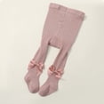 thumbnail image 1 of Girls' Tights With Bow Design Soft Stretchy Leggings (Pink 2-3 Years), 1 of 4