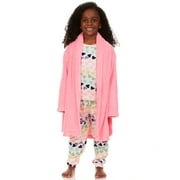 FREESTYLE REVOLUTION Girls & Toddler 3-Piece Pajama Set – Long Sleeve Top, Pant, and Bonus Robe, Kids Pajama Shirt with Bathrobe, Lightweight, Sizes 2-12 Years-Hearts